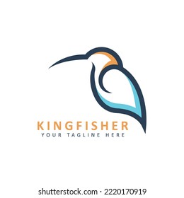 kingfisher logo with line style. vector illustration