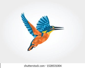 KingFisher Low Poly Icon ideal for logistics, supply chains, investment, sustainable energy.