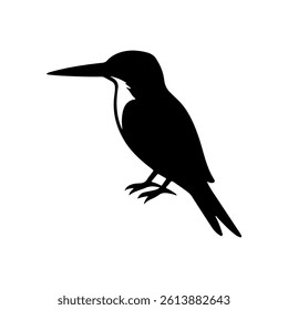 Kingfisher silhouette icon vector flat design on white background.