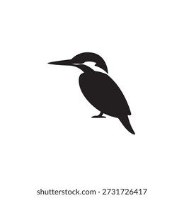 Kingfisher silhouette vector logo vector mockup template.