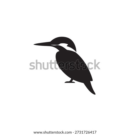 Kingfisher silhouette vector logo vector mockup template.