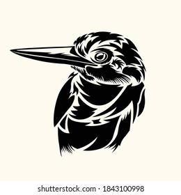 kingfisher Arte vectorial de esténcil de pájaro único. Se puede usar para cualquier propósito.