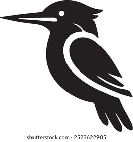 Silueta de Vector de Kingfisher, ilustración de Kingfisher, arte de la línea dibujada a mano de Kingfisher