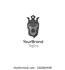 Kingkong with crown logo template