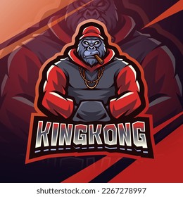 Kingkong esport mascot logo design