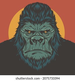 kingkong gorilla self portrait vintage design