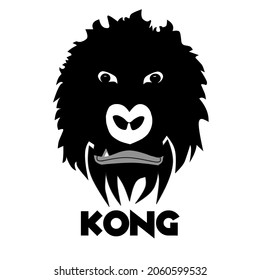 kingkong head logo black and white gorilla head vector