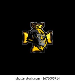 kingkong king emblem logo icon vector