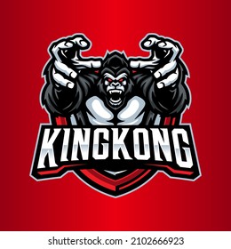 kingkong mascot logo for team, sport, esport, gaming, etc.