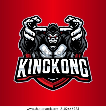 kingkong mascot logo for team, sport, esport, gaming, etc.