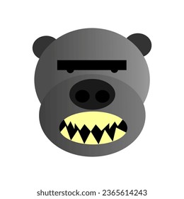 KINGKONG, VECTOR, COLOR, GRAY, AND, WHITE