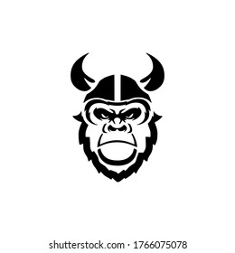 
kingkong viking logo vectored horned kingkong mascot