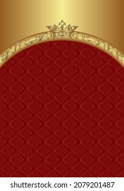 kingly background with golden frame and crown