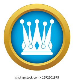 Kingly crown icon blue vector isolated on white background for any design