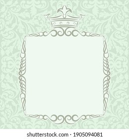 kingly frame with crown - vector illustration