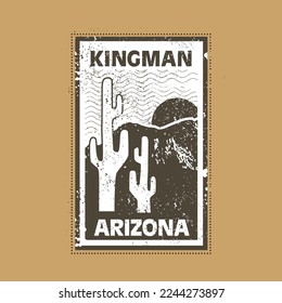 Kingman Arizona stamp badge illustration with classic vintage design