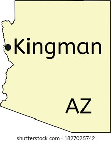 Kingman City Location On Arizona Map Stock Vector (Royalty Free ...