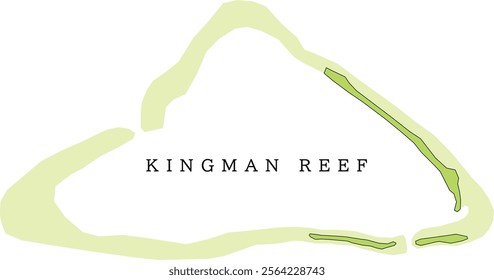 Kingman Reef map of United States Minor Outlying Islands. Colored. Vectored