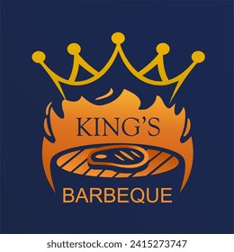Logo de King's Barbeque con fuego y corona