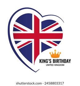 King's Birthday in United Kingdom. Vector illustration.
