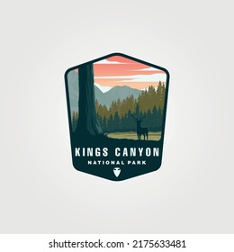 kings canyon logo de parque nacional símbolo vector diseño de ilustración, parque nacional de la unión de naciones de los ee.uu.