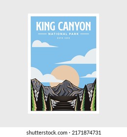 Kings Canyon National Park poster vector illustration design