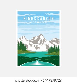 Kings Canyon national park poster vector illustration design