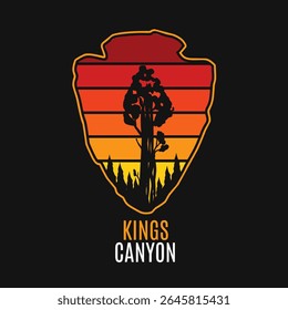 Kings Canyon Silhouette in Sunset Perfect for Print, Apparel, Sticker, etc