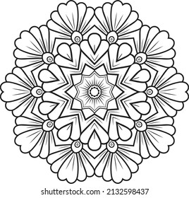 King`s circular monochromatic lace pattern. Vintage style. Can be used for invitation, menu, card design, for pillow design, banners.