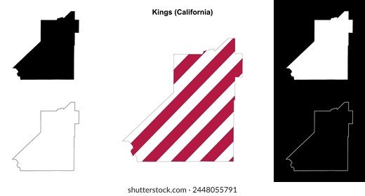 Kings County (California) outline map set