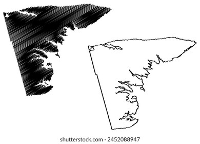 Kings County (Canada, Prince Edward Island Province, North America) map vector illustration, scribble sketch Comté de Kings map