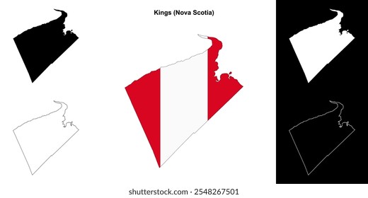 Kings county (Nova Scotia) outline map set