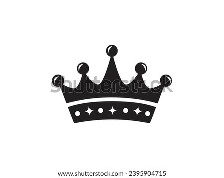 King's Crown Black and White Vector PNG