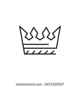 King's crown icon. Simple vector symbol of royalty and authority, ideal for use in content related to monarchy, historical significance, or cultural heritage. Vector illustration