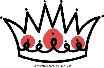 Kings crown, illustration, vector, on a white background.