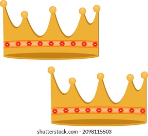 Kings crown, illustration, vector on a white background.