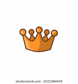 King's Crown isolated on white background. Royal and Monarch symbol. Vector cartoon illustration.