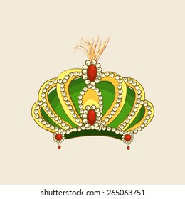 King's crown on beige background.