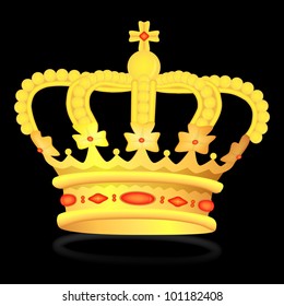 Kings crown on black, vector, 10eps.