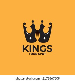 kings crown restaurant icon vector logo design