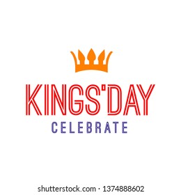 Kings day celebration vector template