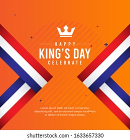 King's day celebrations design template. Design for digital banner or print.