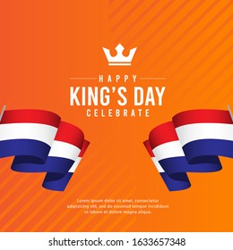 King's day celebrations design template. Design for digital banner or print.