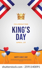 King's day celebrations design template. Design for digital banner or print.