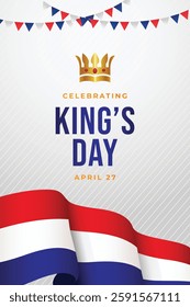 King's day celebrations design template. Design for digital banner or print.