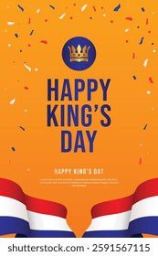 King's day celebrations design template. Design for digital banner or print.