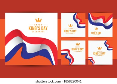 Kings day celebrations design vector template.