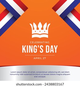 Kings Day design template good for celebration usage. vector eps 10. kings day amsterdam. flat design. 