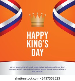 King's Day vector template good for celebratiob usage. amsterdam king's day. Flat king crown design. vector eps 10.