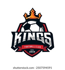 Kings Football Soccer Sport Logo Isolated White Background